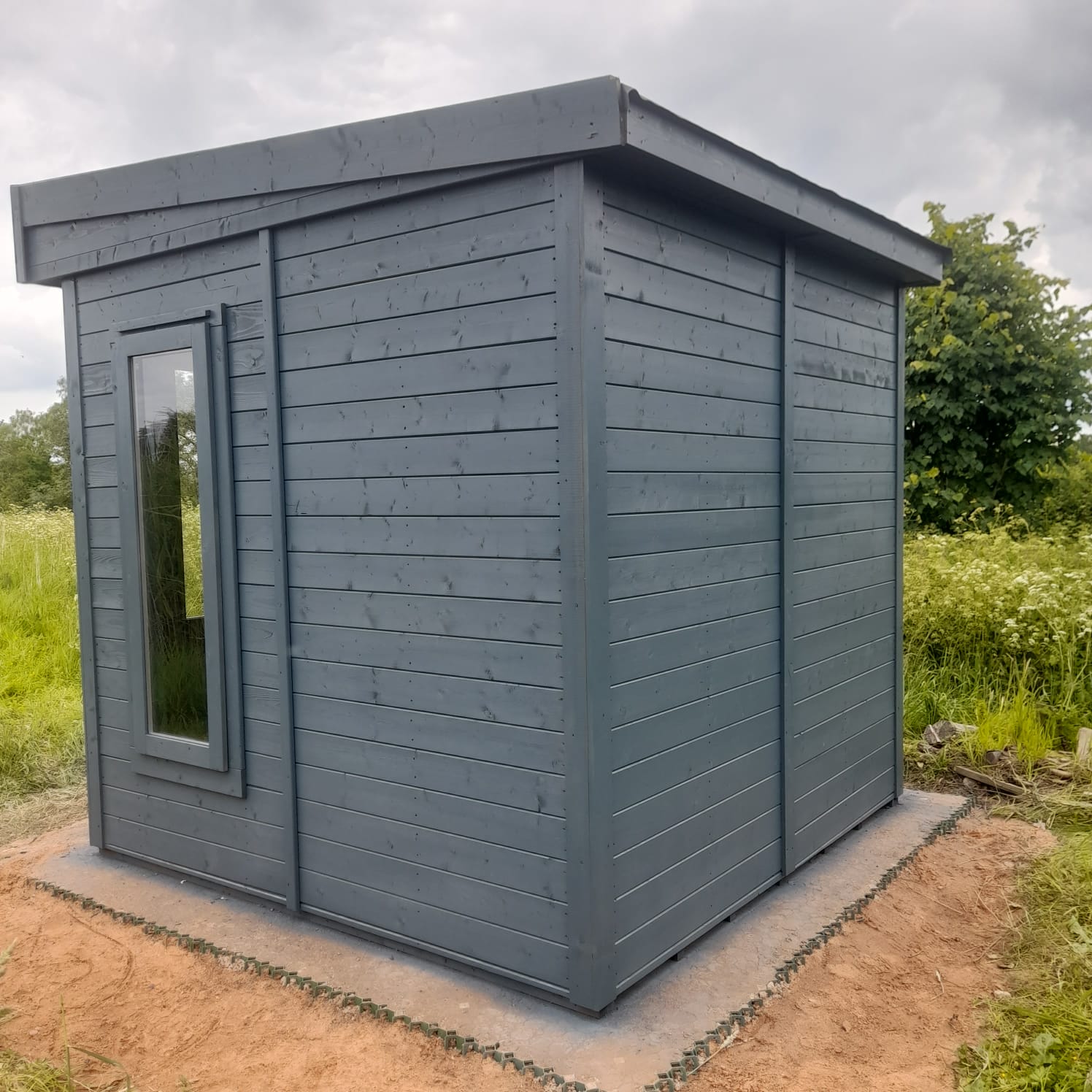 grey wooden cabin