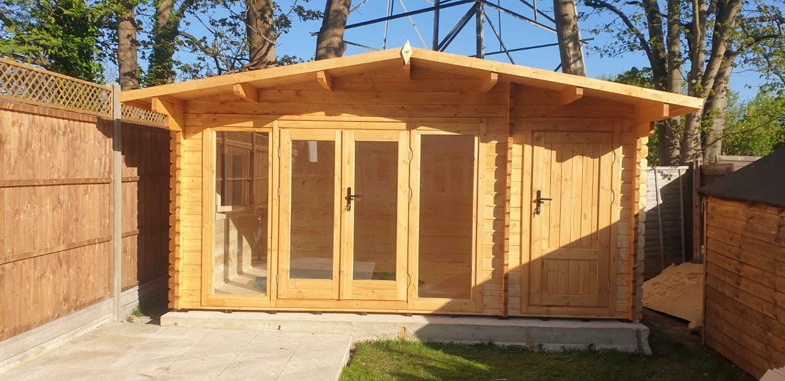 wooden shed in sunlight